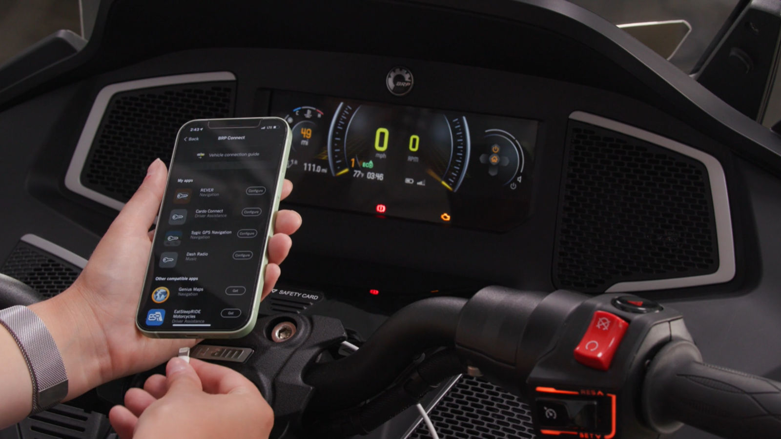 BRP GO! App with the 7,8" display of a Can-Am