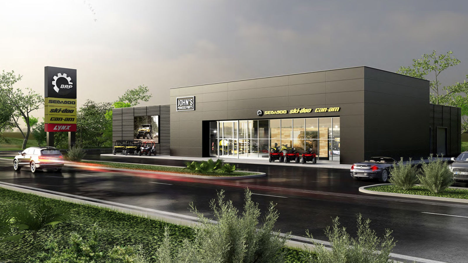 Exterior view of a BRP authorized dealership