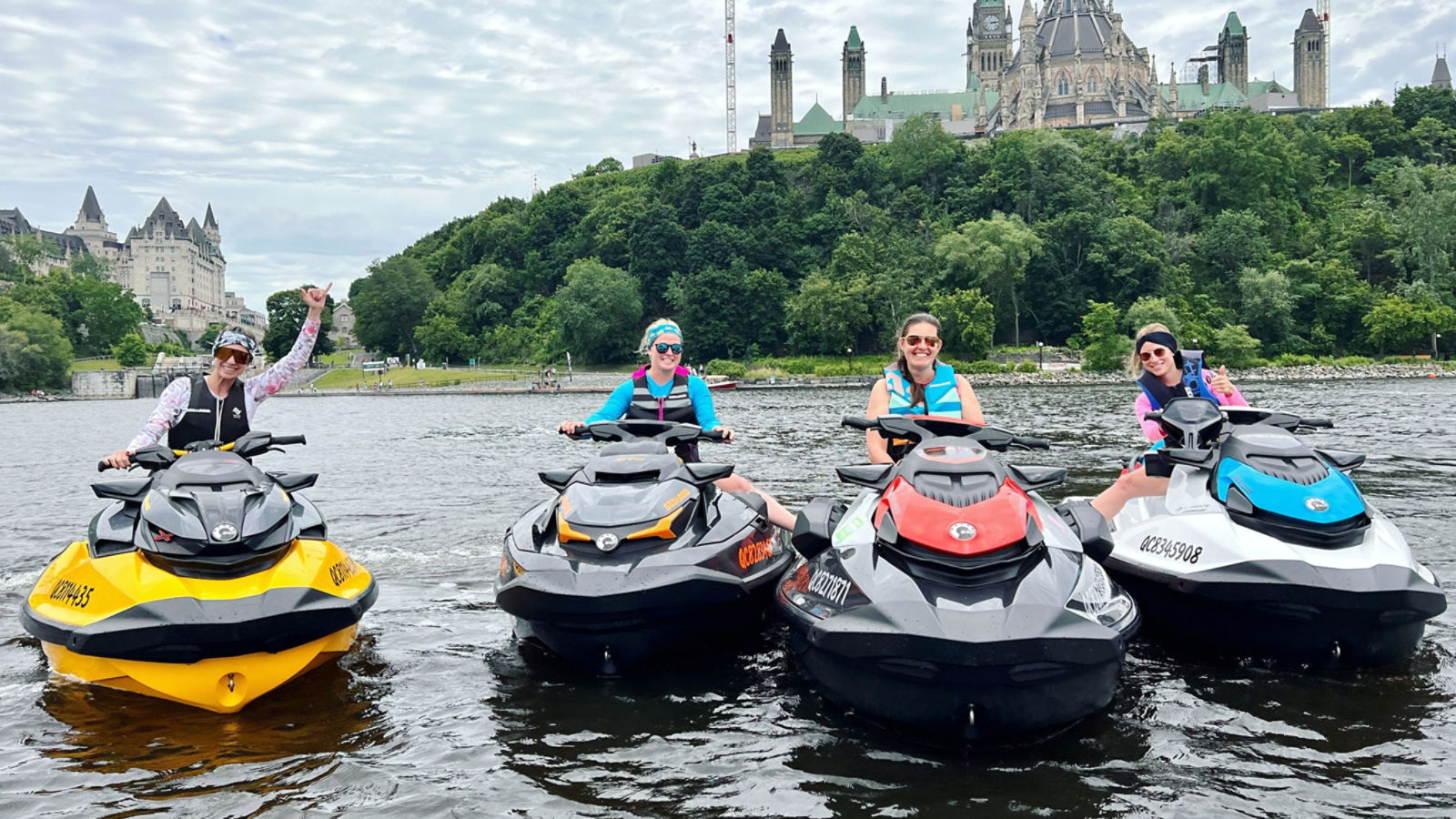 Group of friends on an BRP Experiences adventure with a Sea-Doo SWITCH and Personal watercraft
