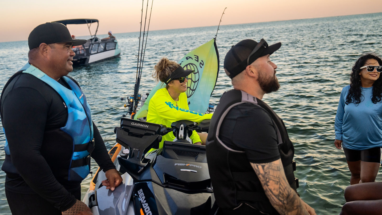 A group of riders having fun at a Sea-Doo social club event