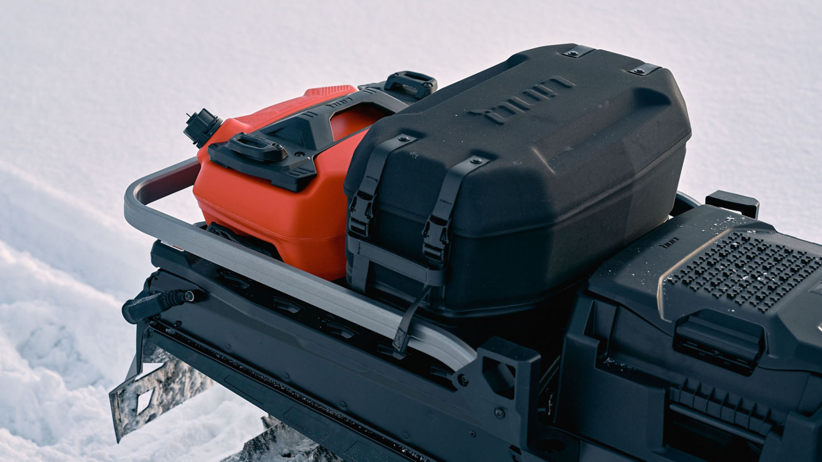 LinQ accessories installed on a Lynx Commander snowmobile