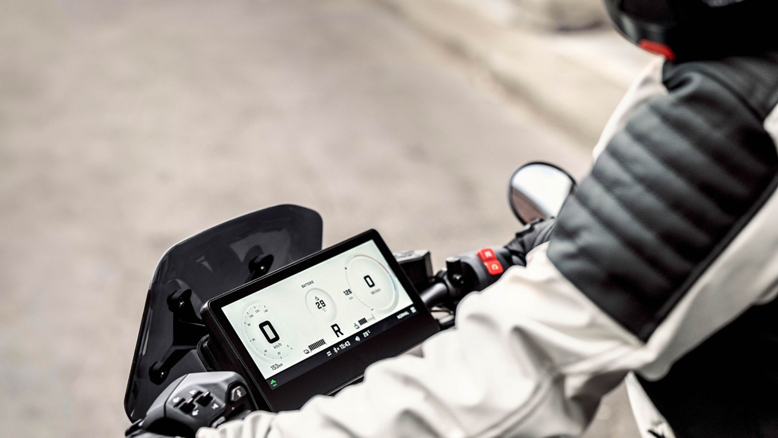 10,25" display of a Can-Am electric motorcycle