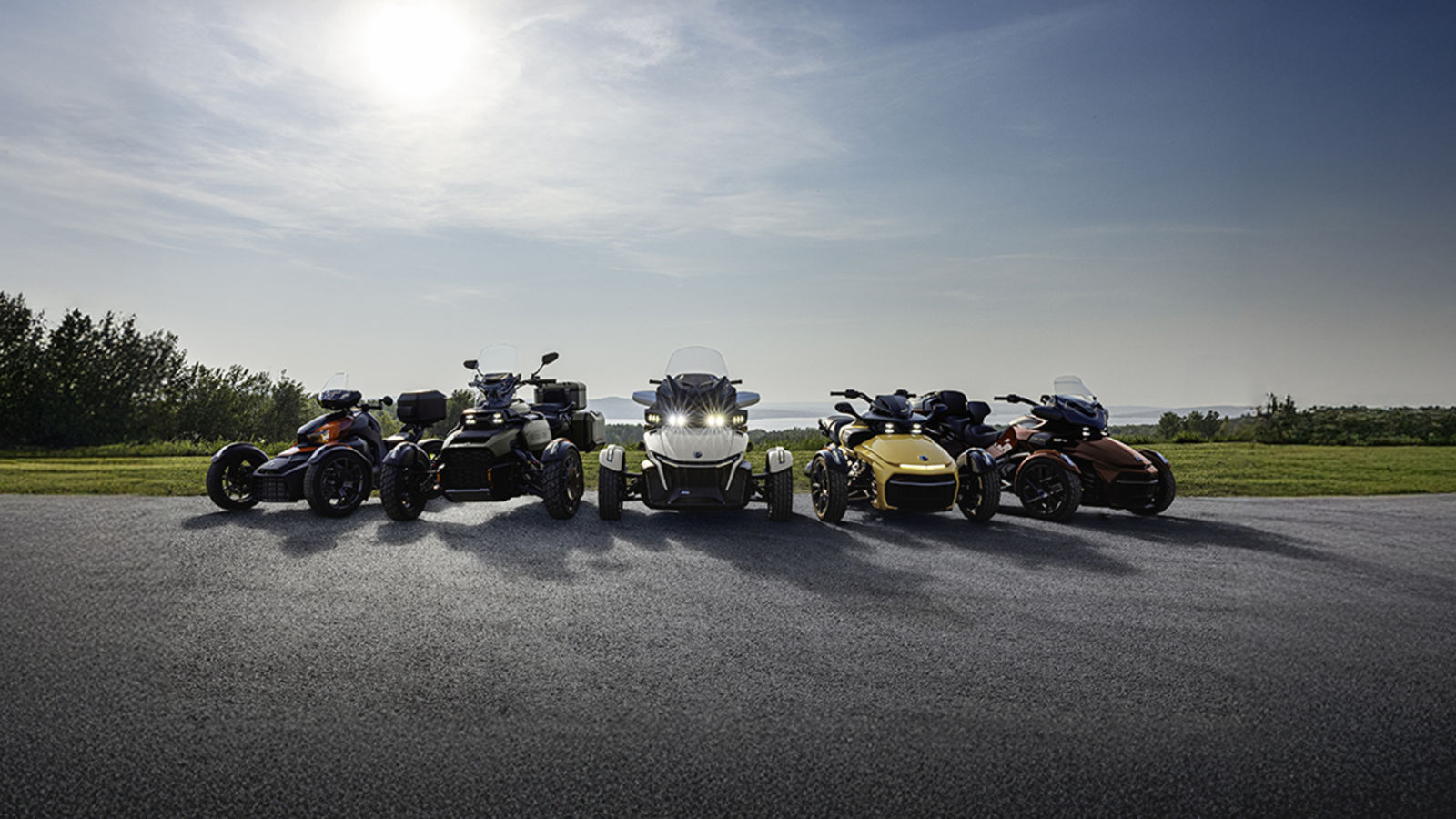 Can-Am 3-wheel vehicles line up 