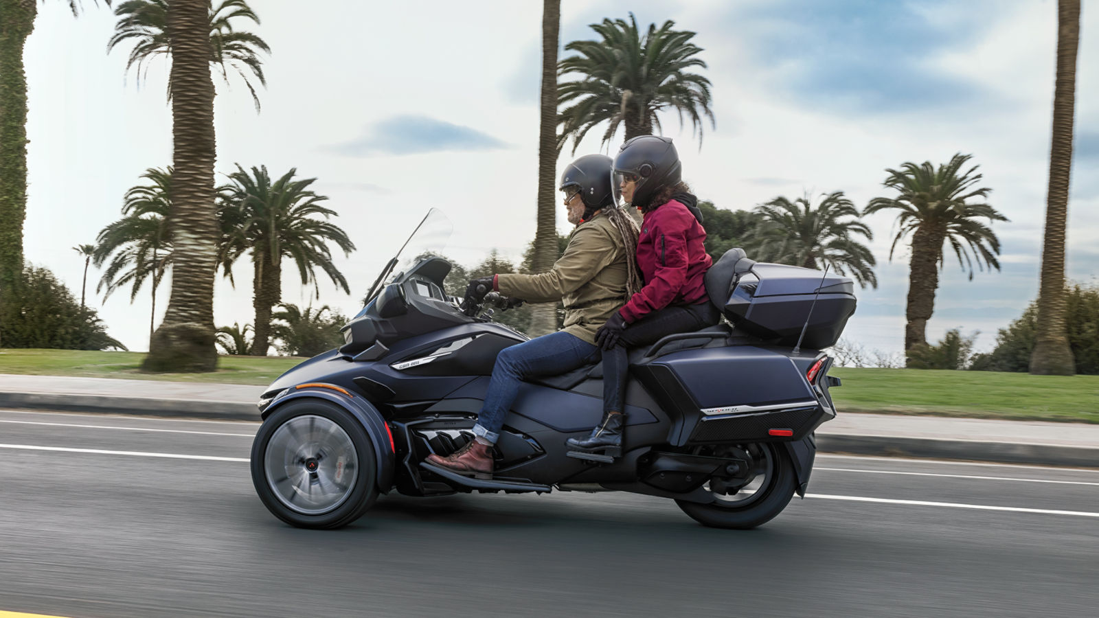 Couple riding a Can-Am Spyder RT