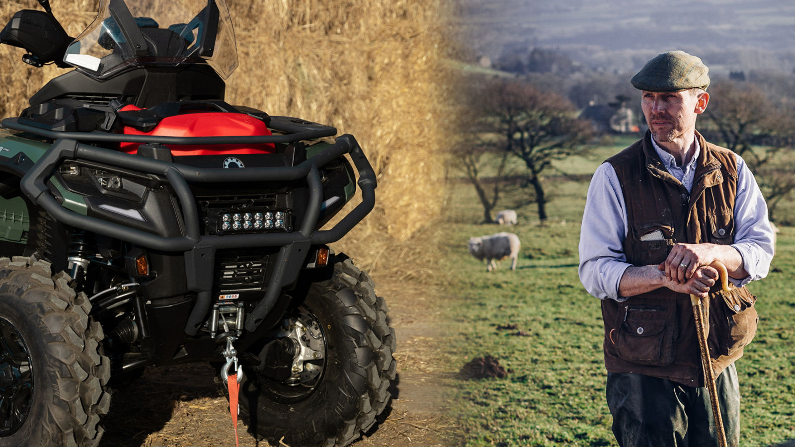 Outlander work in a field