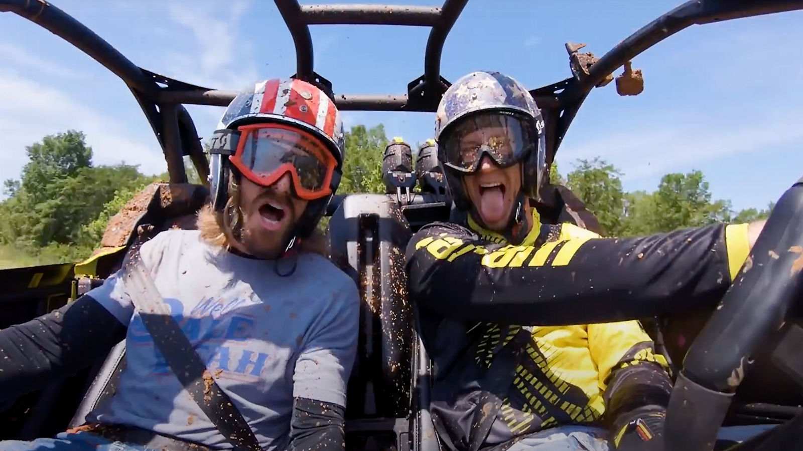 2 riders in Can-Am Off-Road vehicle