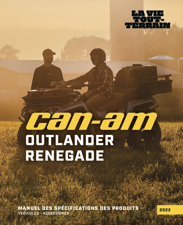 Catalogue d'accessoires et spécifications des VTT Can-Am Outlander et Renegade 2022
