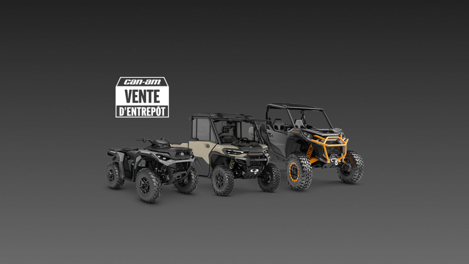 Véhicule côte à côte et VTT Can-Am pour les ventes d'entrepôt Can-Am   