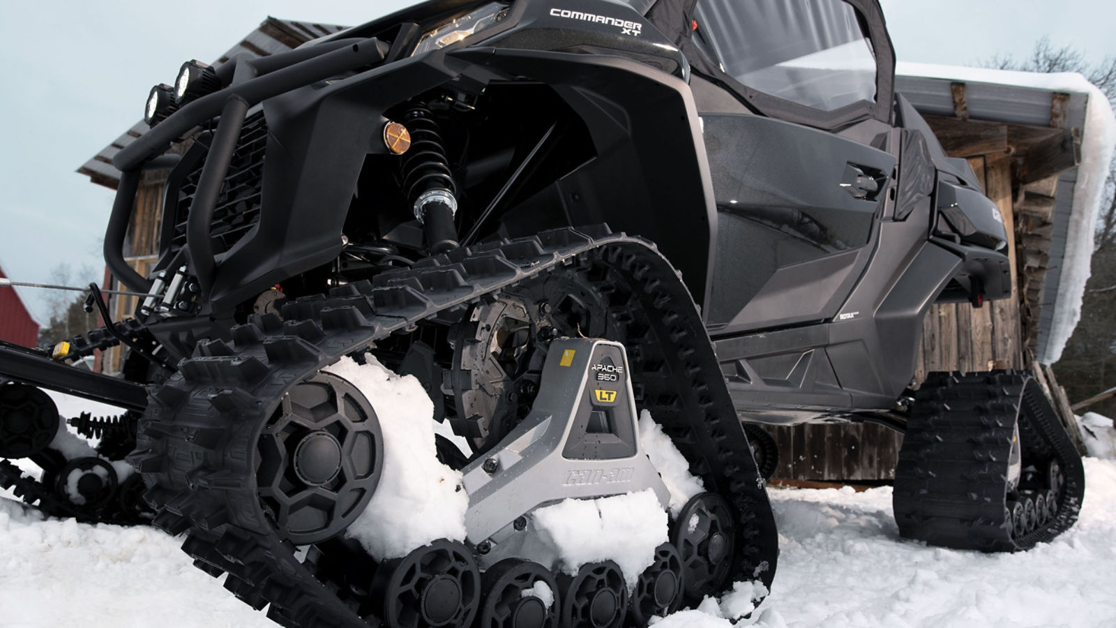 Apache LT 360 Track system on a Can-Am side-by-side vehicle