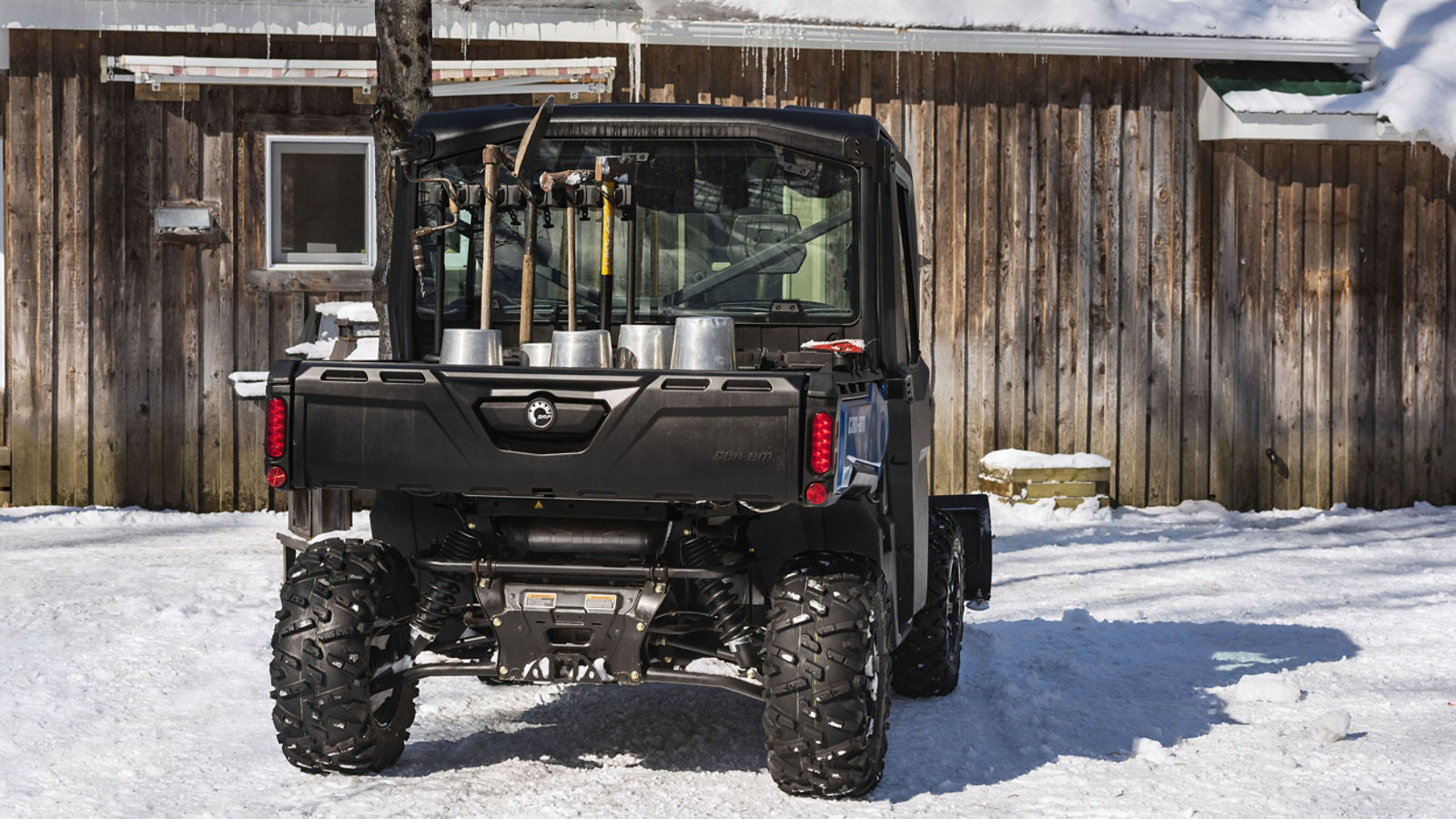 The Can-Am Defender sitting idle