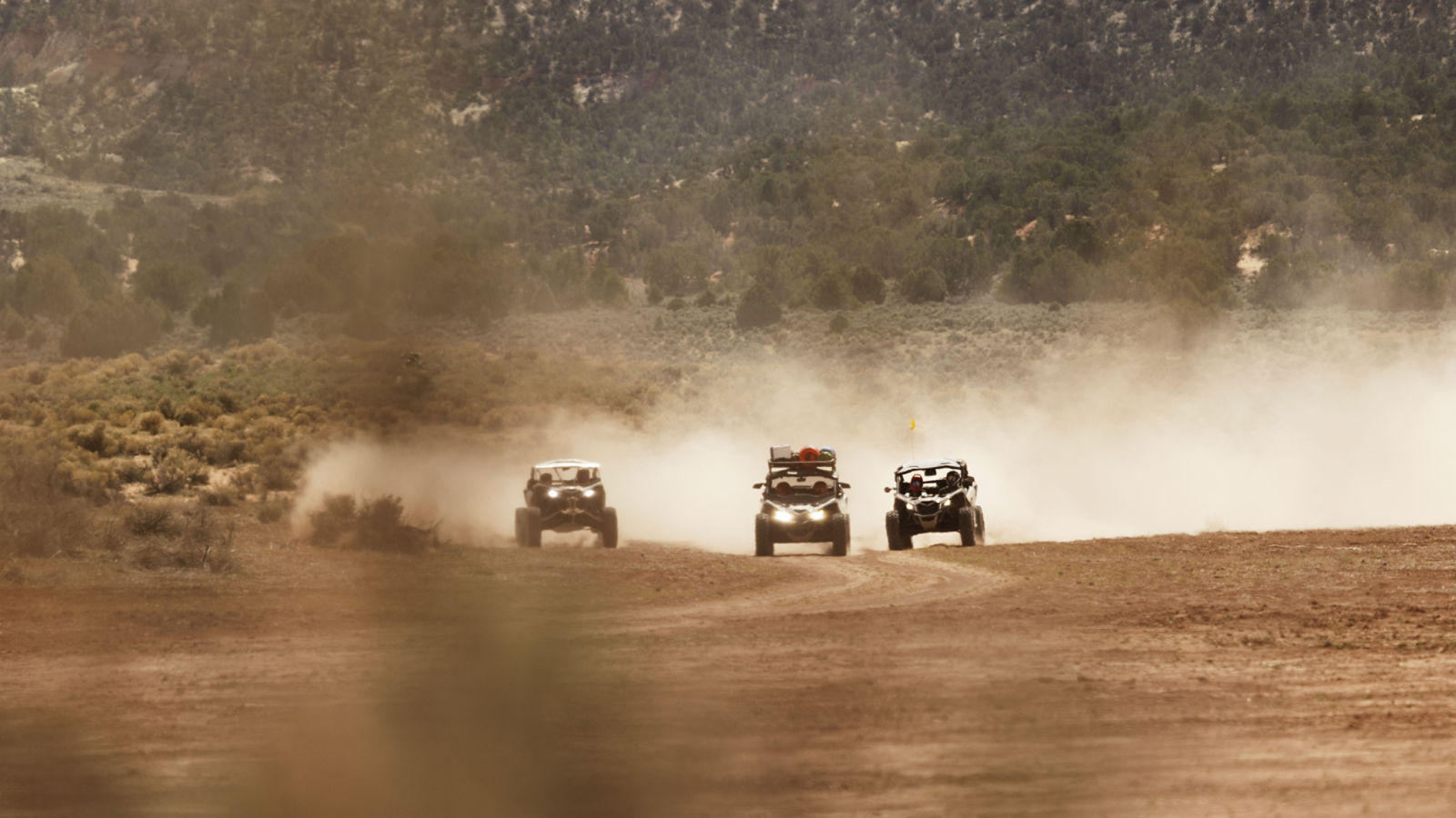 Can-am off-road models in sand