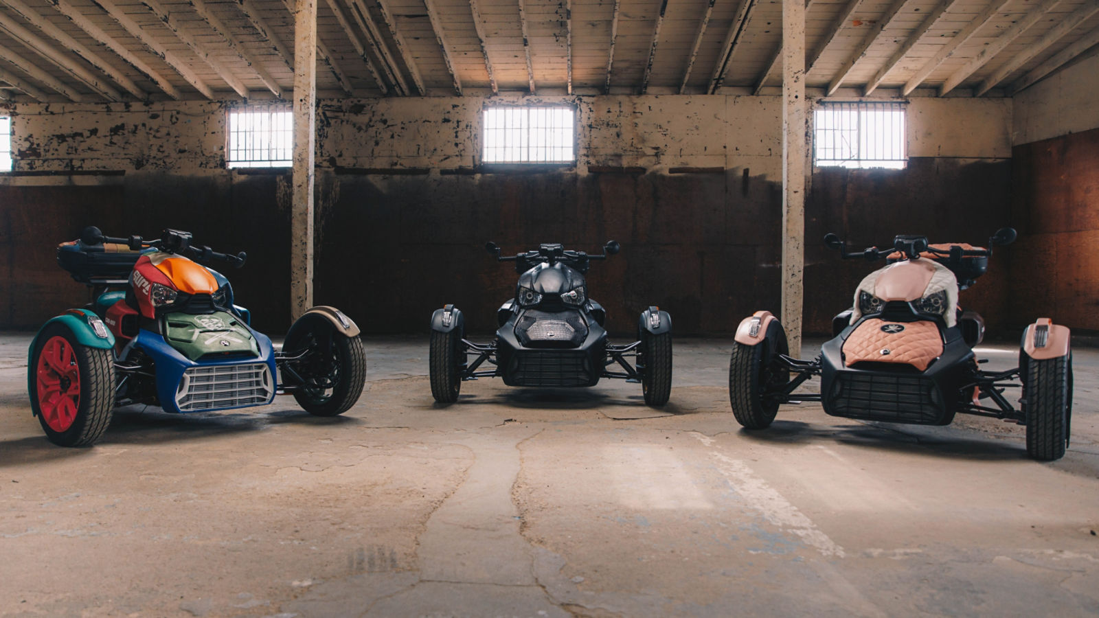 Trois 3-roues Ryker de Can-Am personnalisés