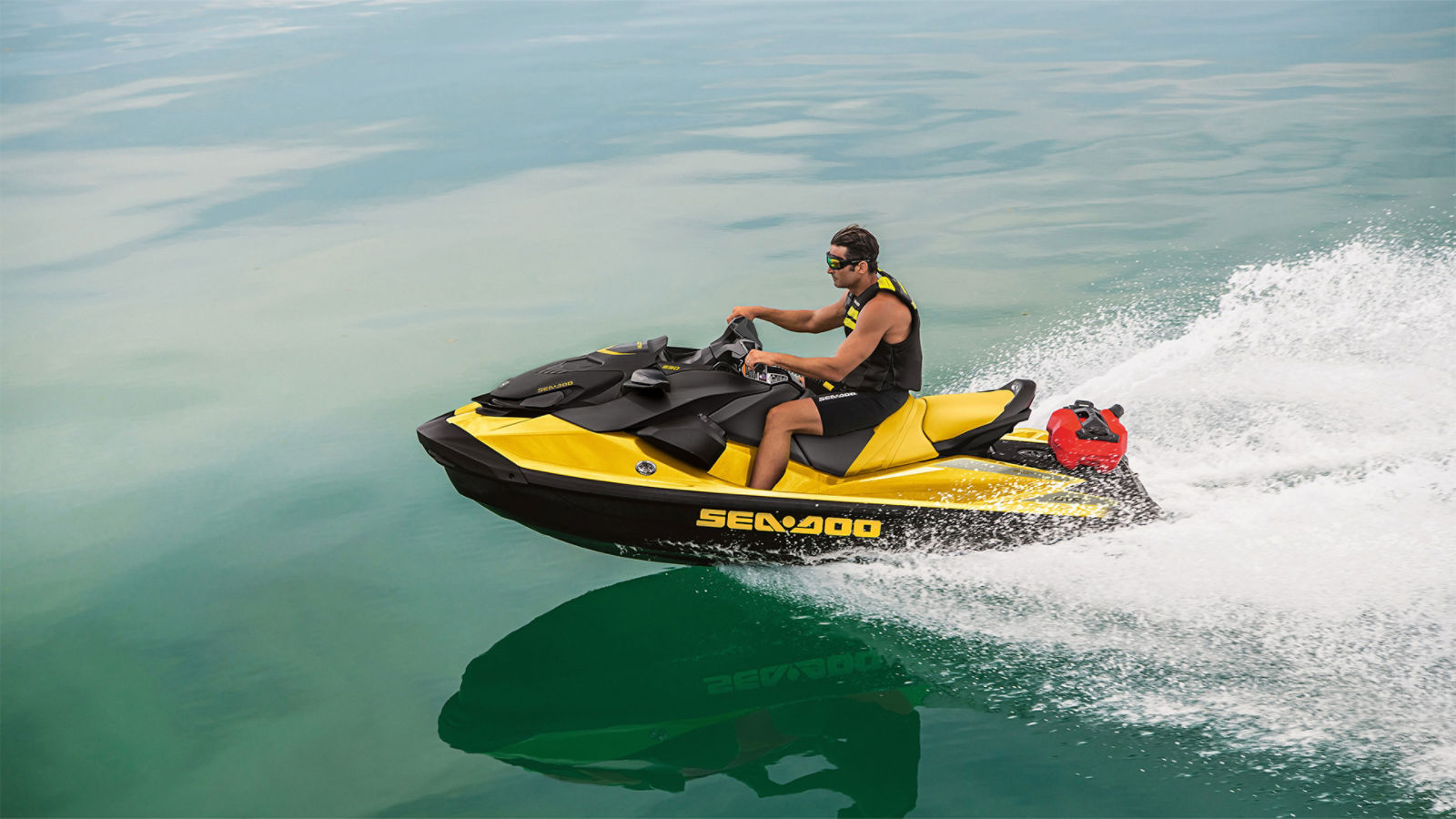 Rider driving a Sea-Doo GTR personal watercraft