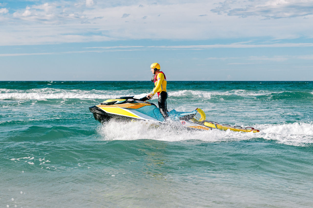 SLSA operator driving a Sea-Doo PWC