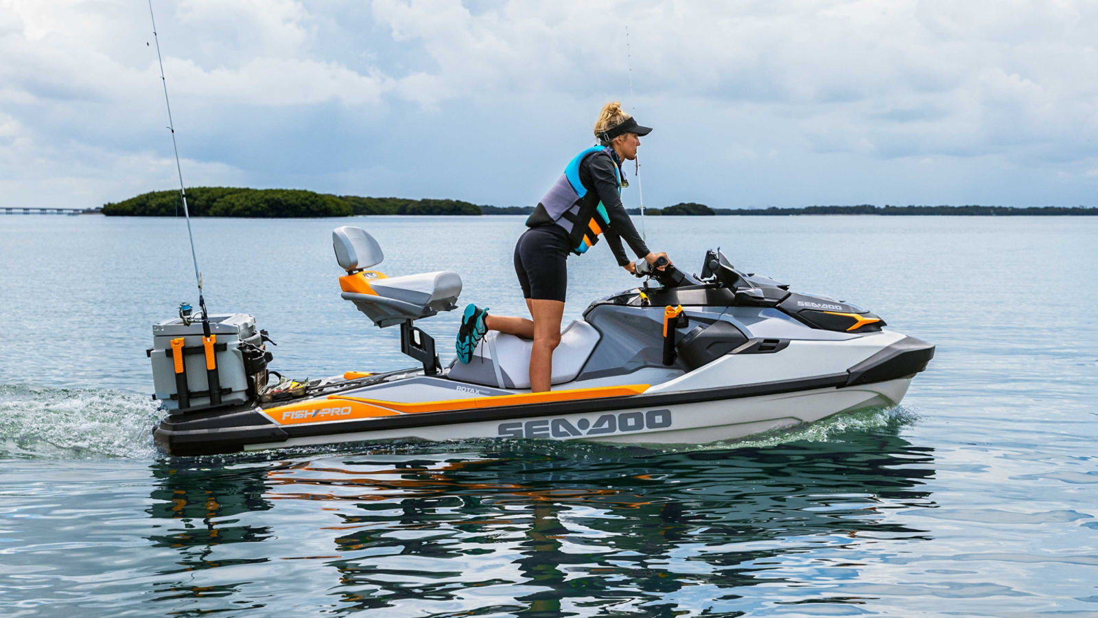 Sea-Doo Ambassador Bri Andrassi riding the FISHPRO TROPHY