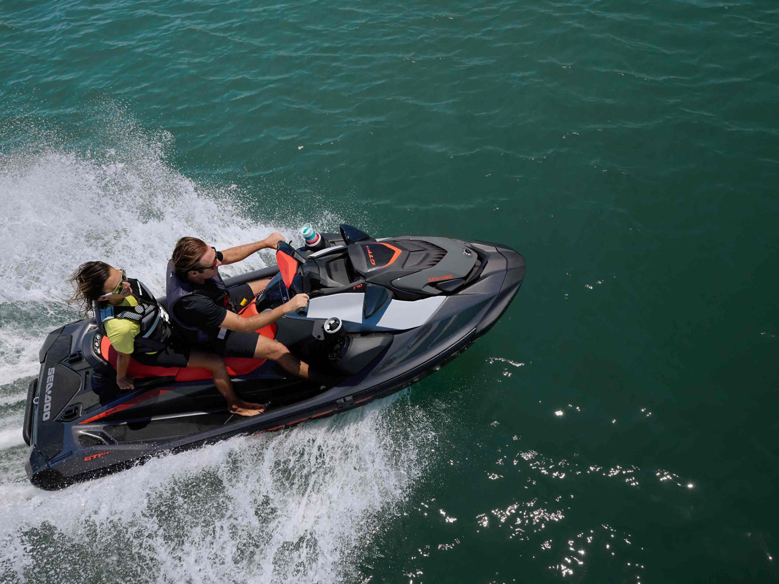Woman using anchoring system on her Sea-Doo FishPro Trophy