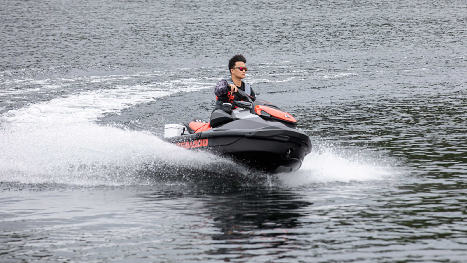 Man riding a Sea-Doo GTI