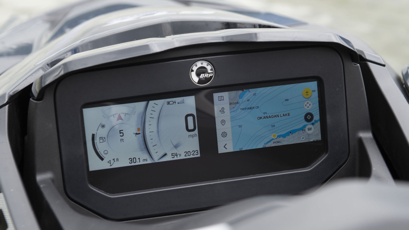 Sea-Doo display with BRP GO!'s nautical chart