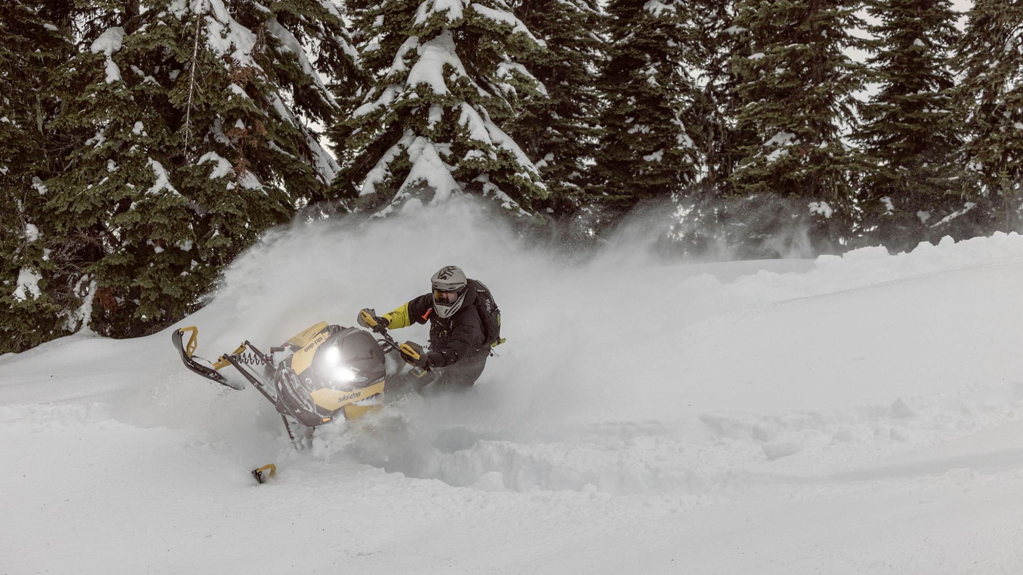 2025 Ski-Doo Backcountry riding in deep snow