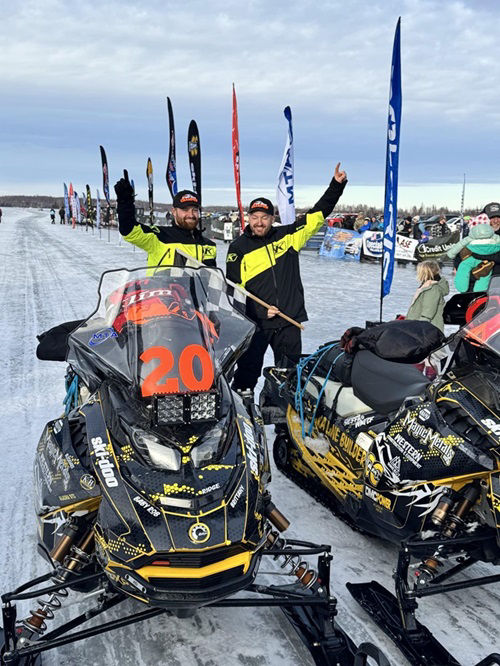 Two Ski-Doo riders at the Crosscountry race event