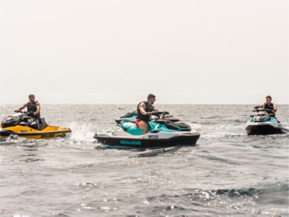 group of riders in Malta on Sea-Doo