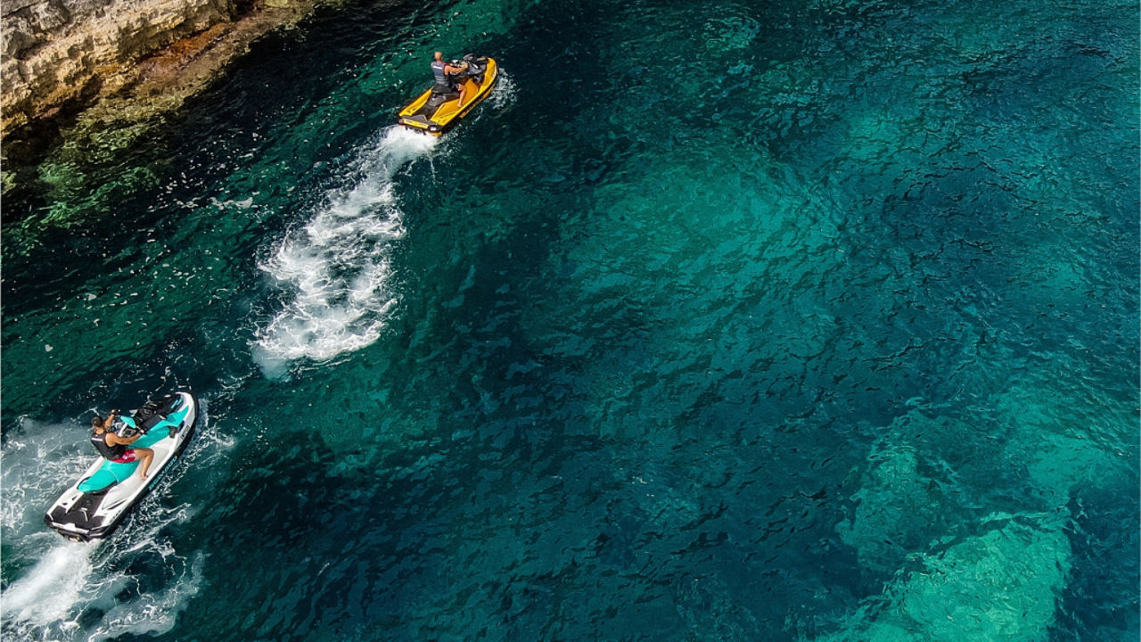 drone shot of the water in Malta