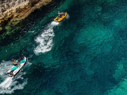 drone shot of the water in Malta