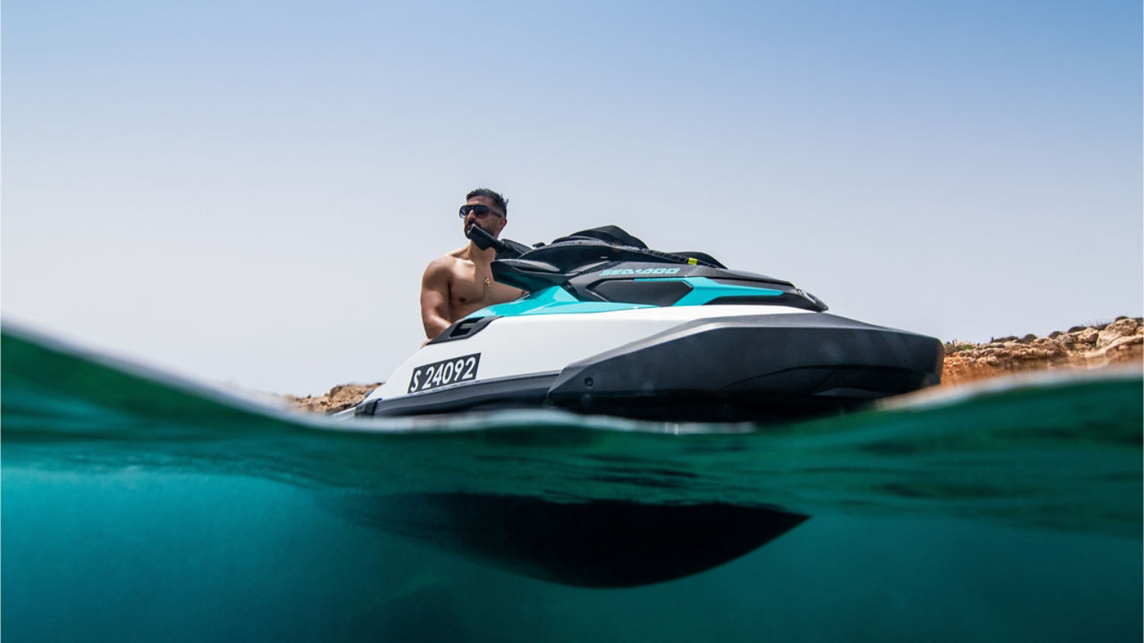 group of friends riding Sea-Doos in Malta