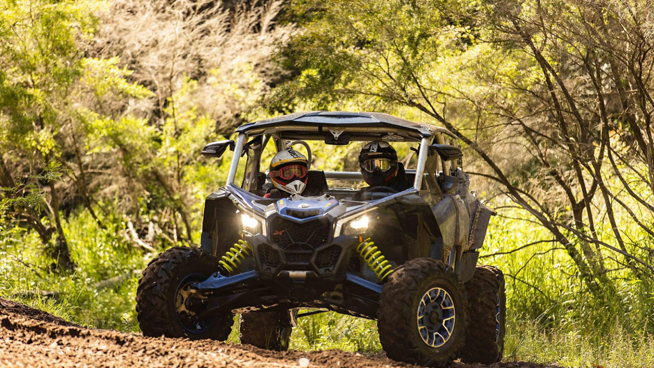 family can-am adventure in the forest
