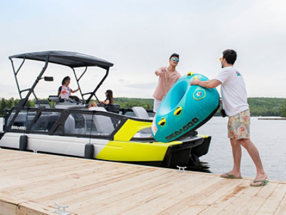 group of friends on a Sea-Doo Switch