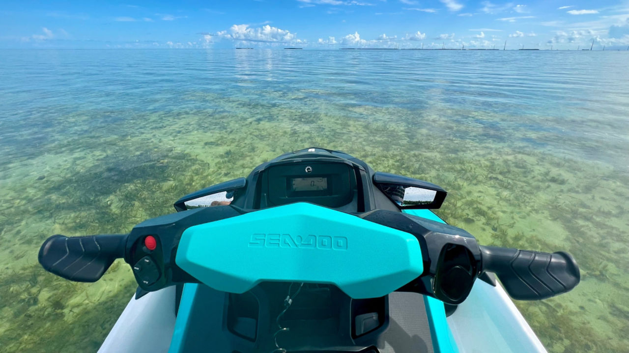 pov behind a sea-doo