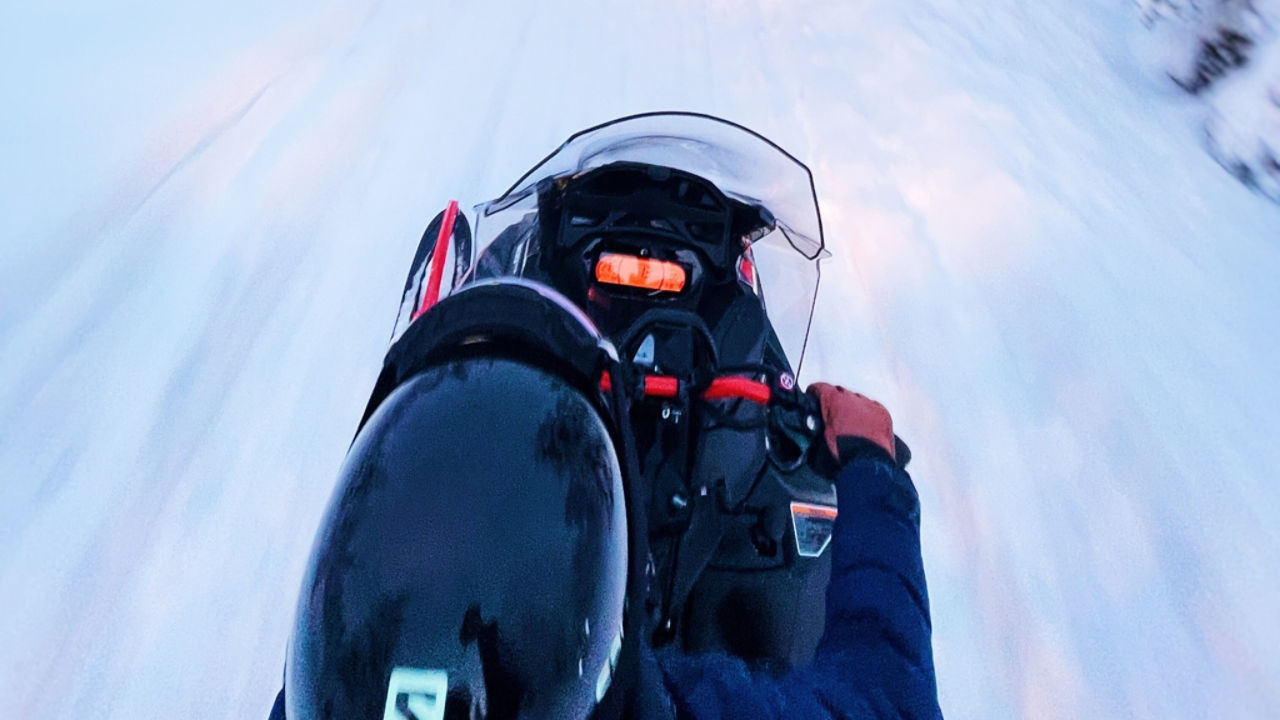 backcountry riding on a lynx