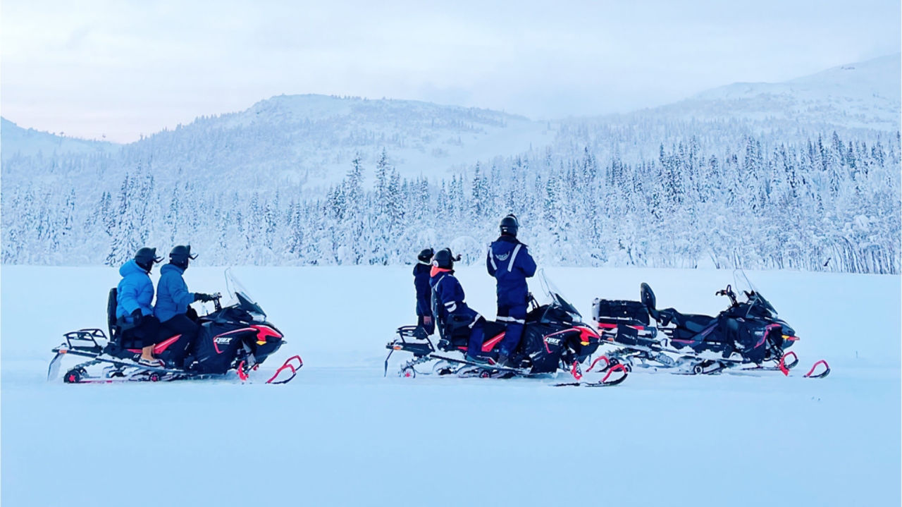 on a frozen lake in sweden