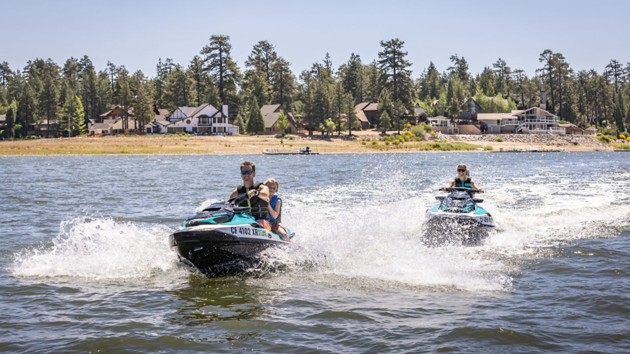 family ride on big bear lake