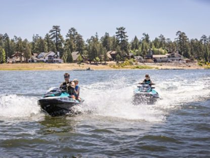 family ride on big bear lake