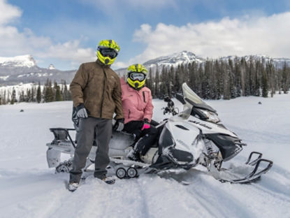 date out on the trails with a Ski Doo