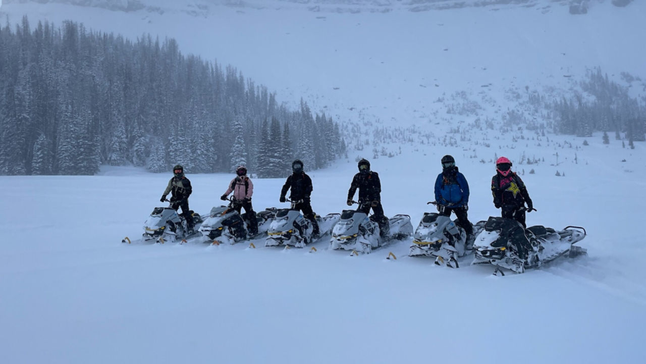 group of ski-doo riders in Jackson