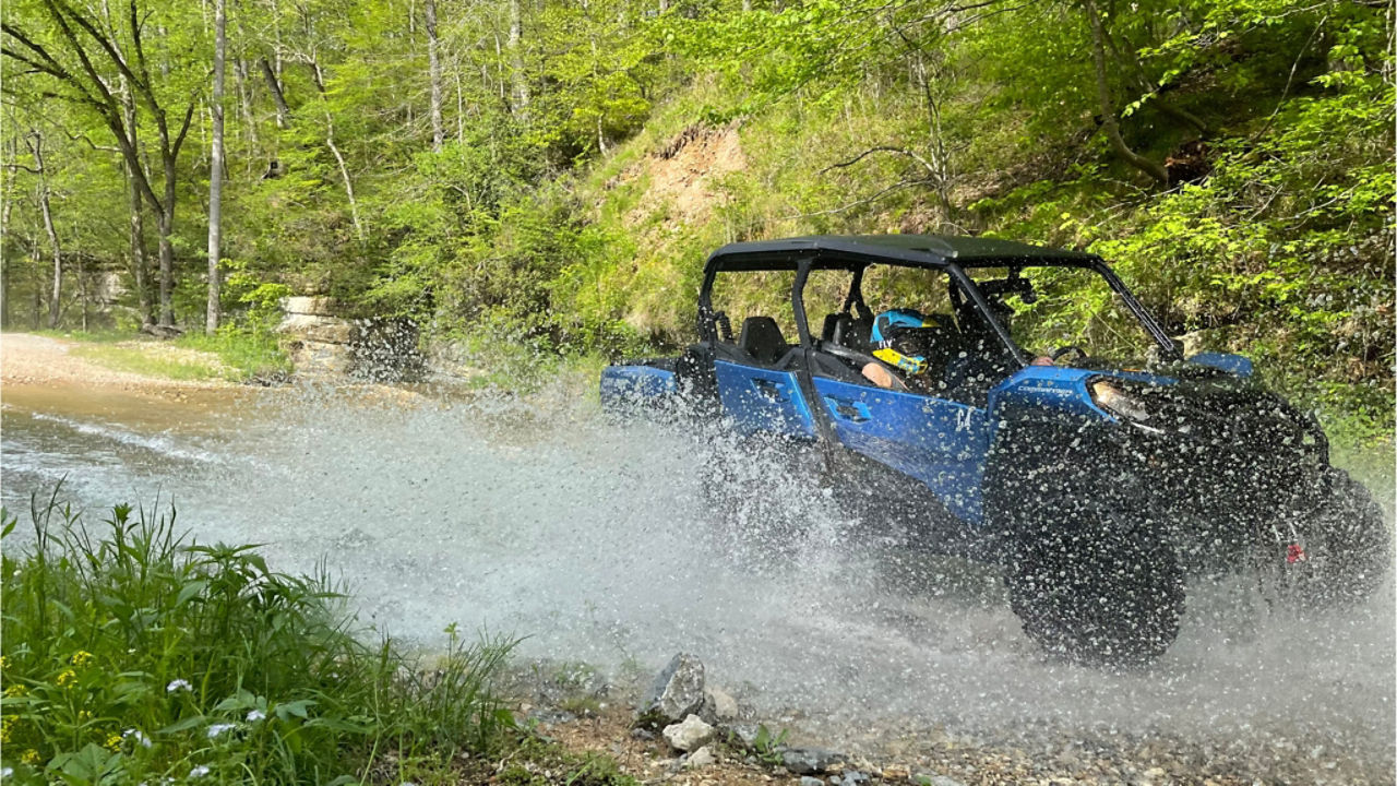 can am splashing through trails