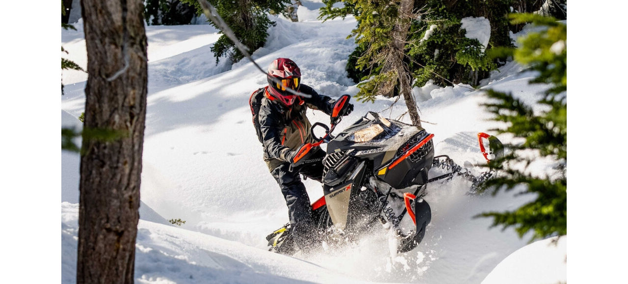 ski doo ride in the forest