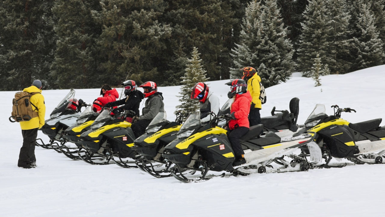 safety instruction session for ski doo