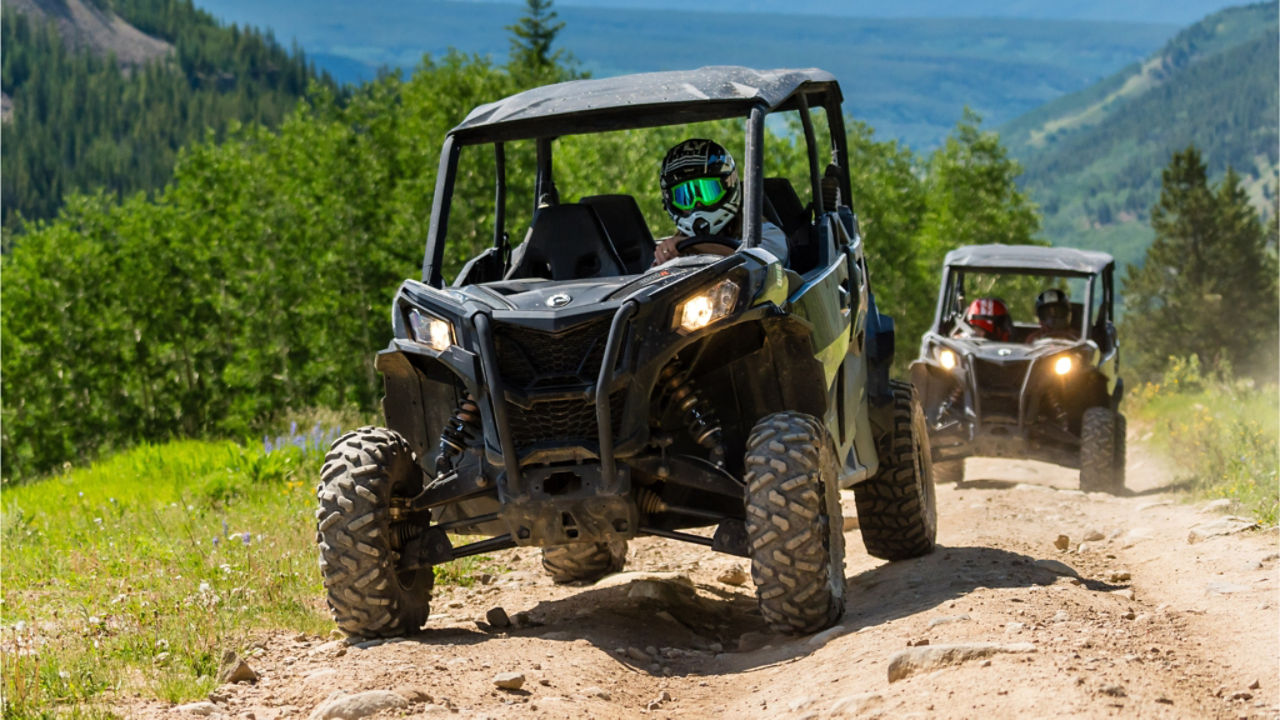 scaling a hill with a Can-Am
