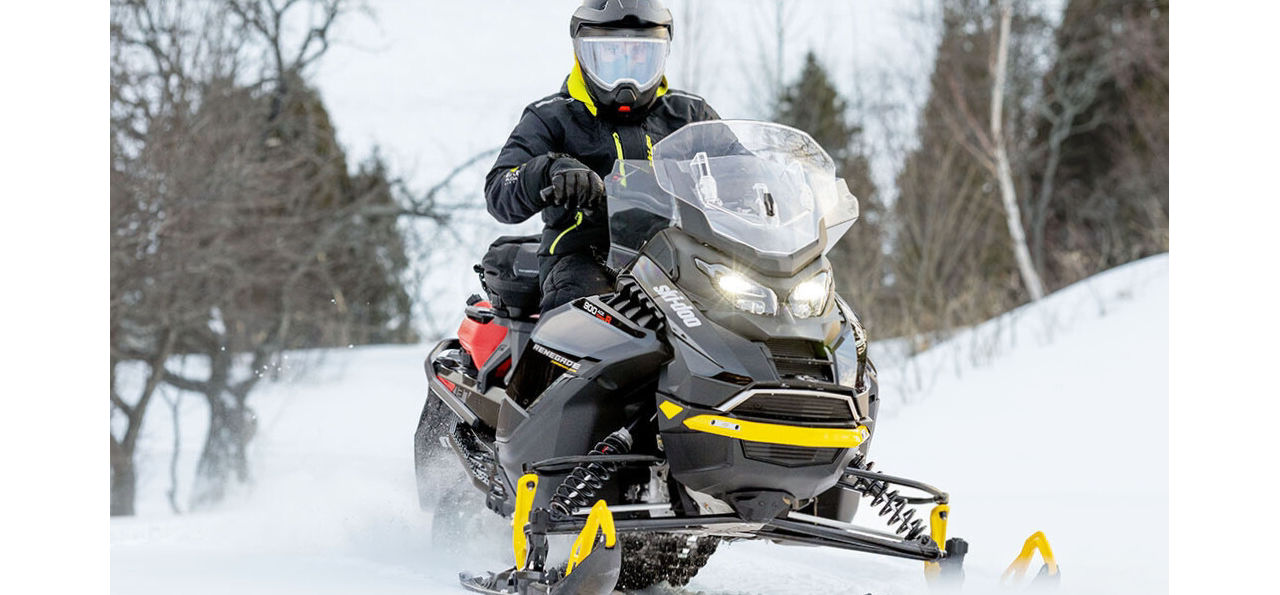 hero image of a ski-doo rider