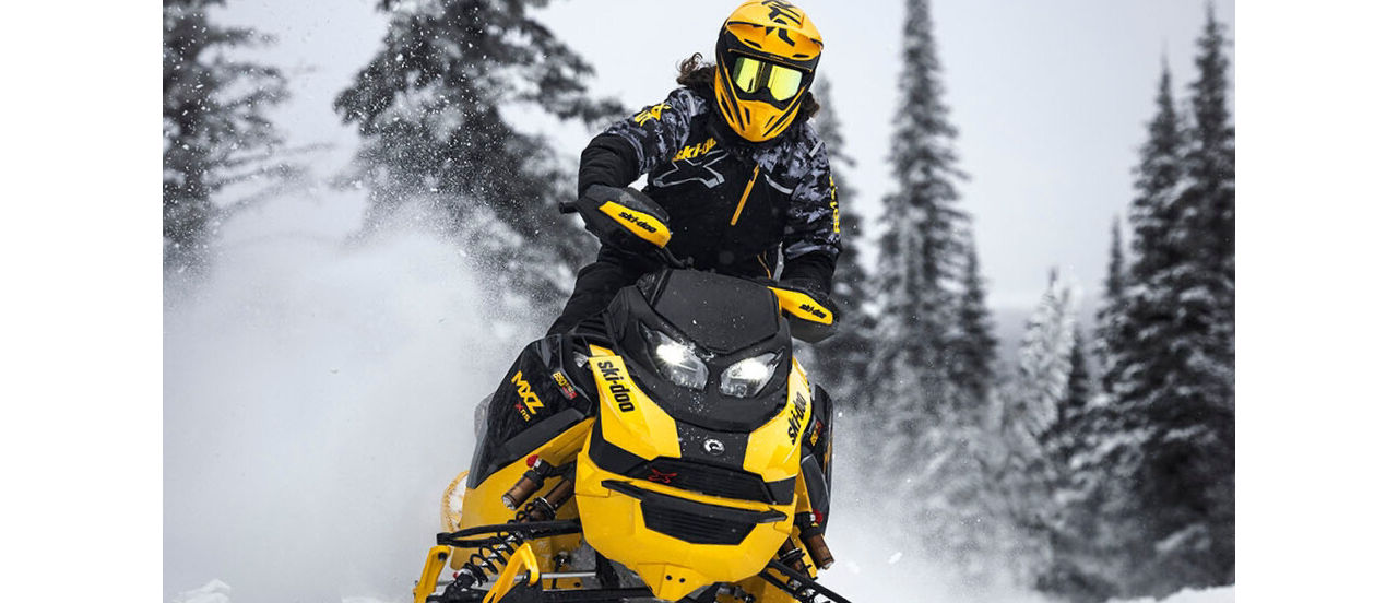 hero image of a ski-doo rider