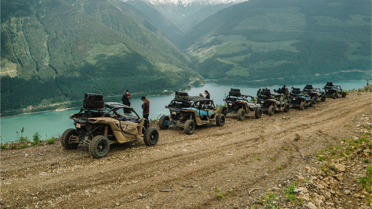 group can am ride looking over rockies