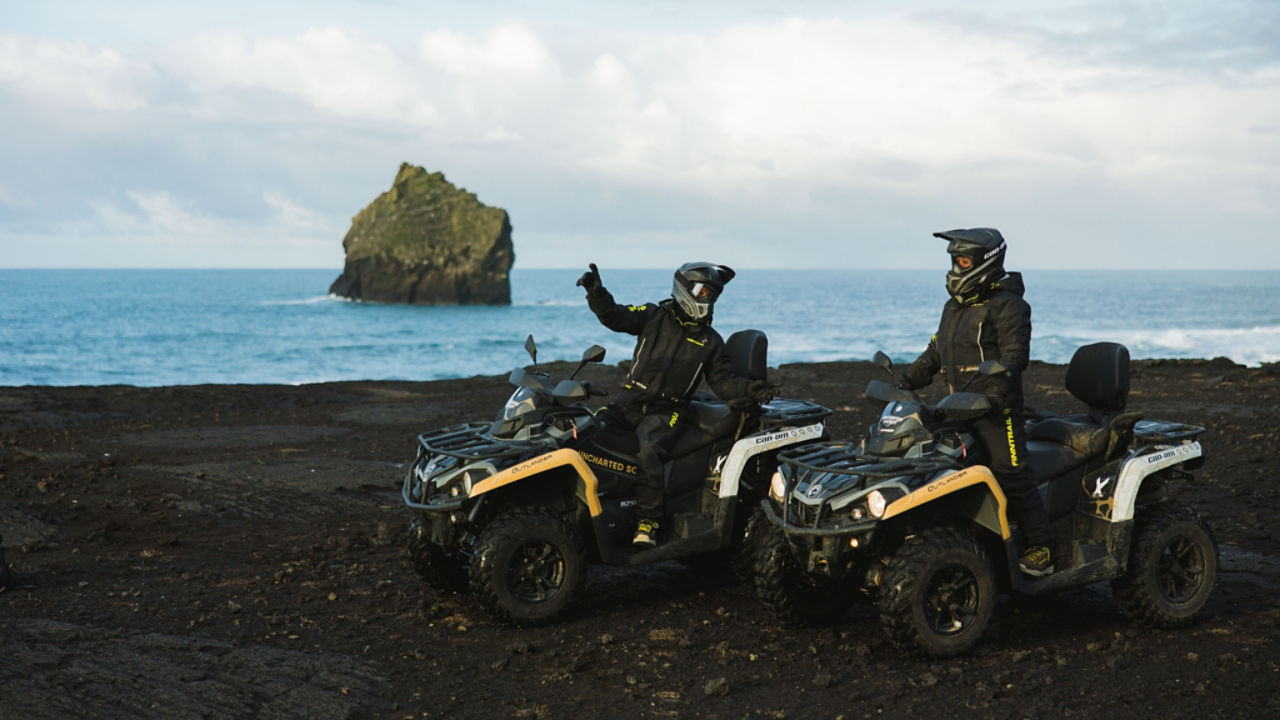 can am atv in front of the ocean