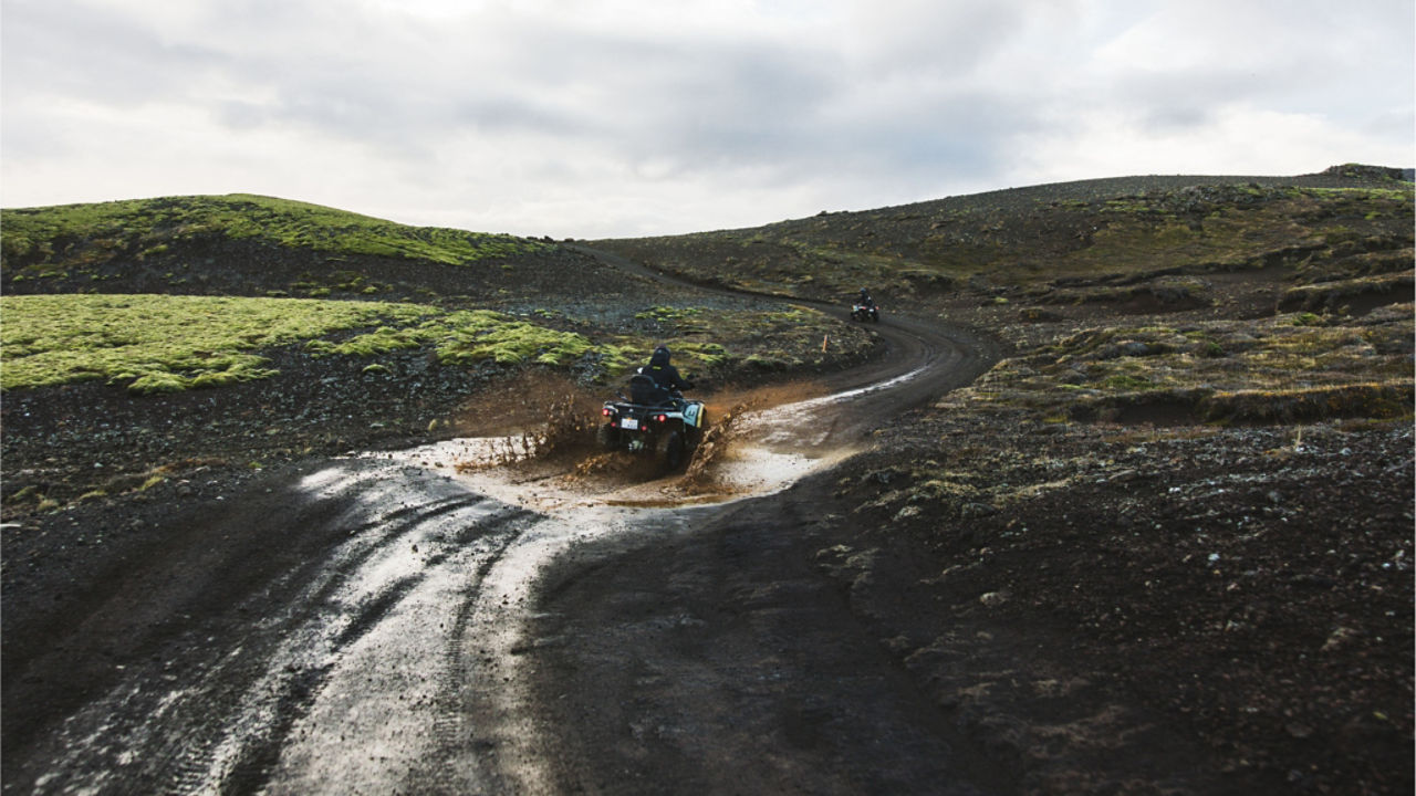 mud splash on a can am atv