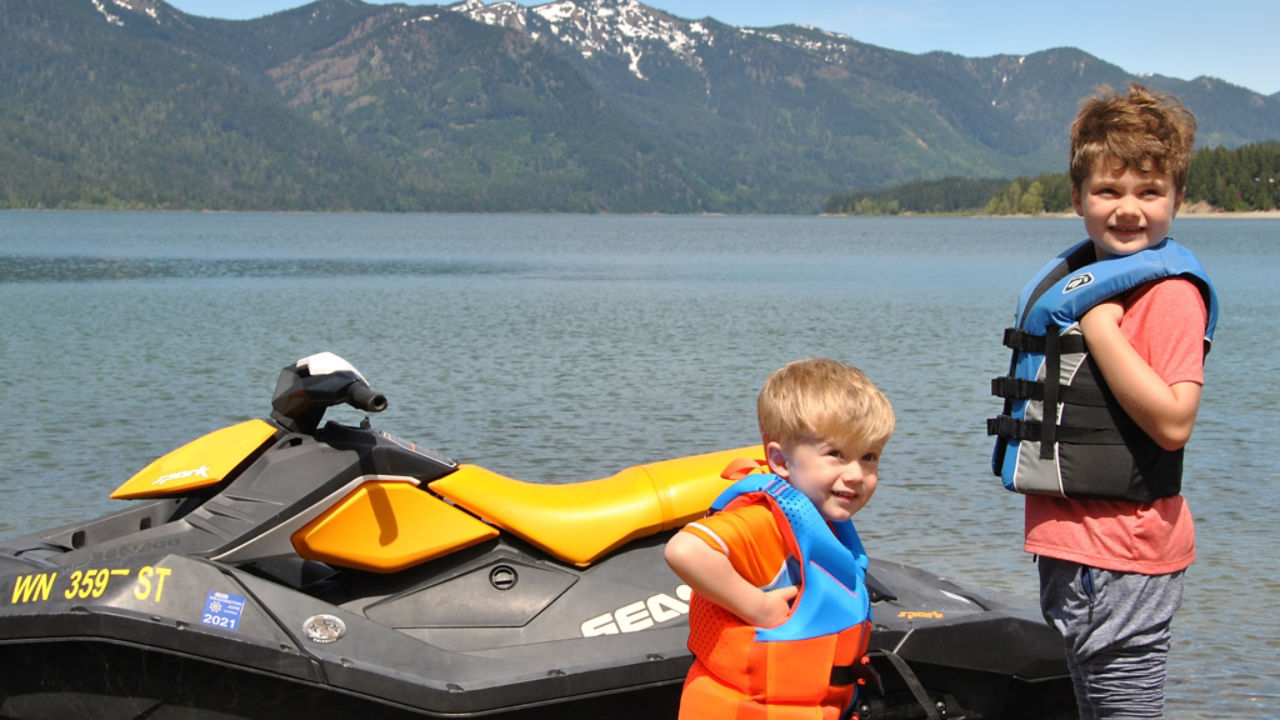 kids getting ready for sea-doo ride