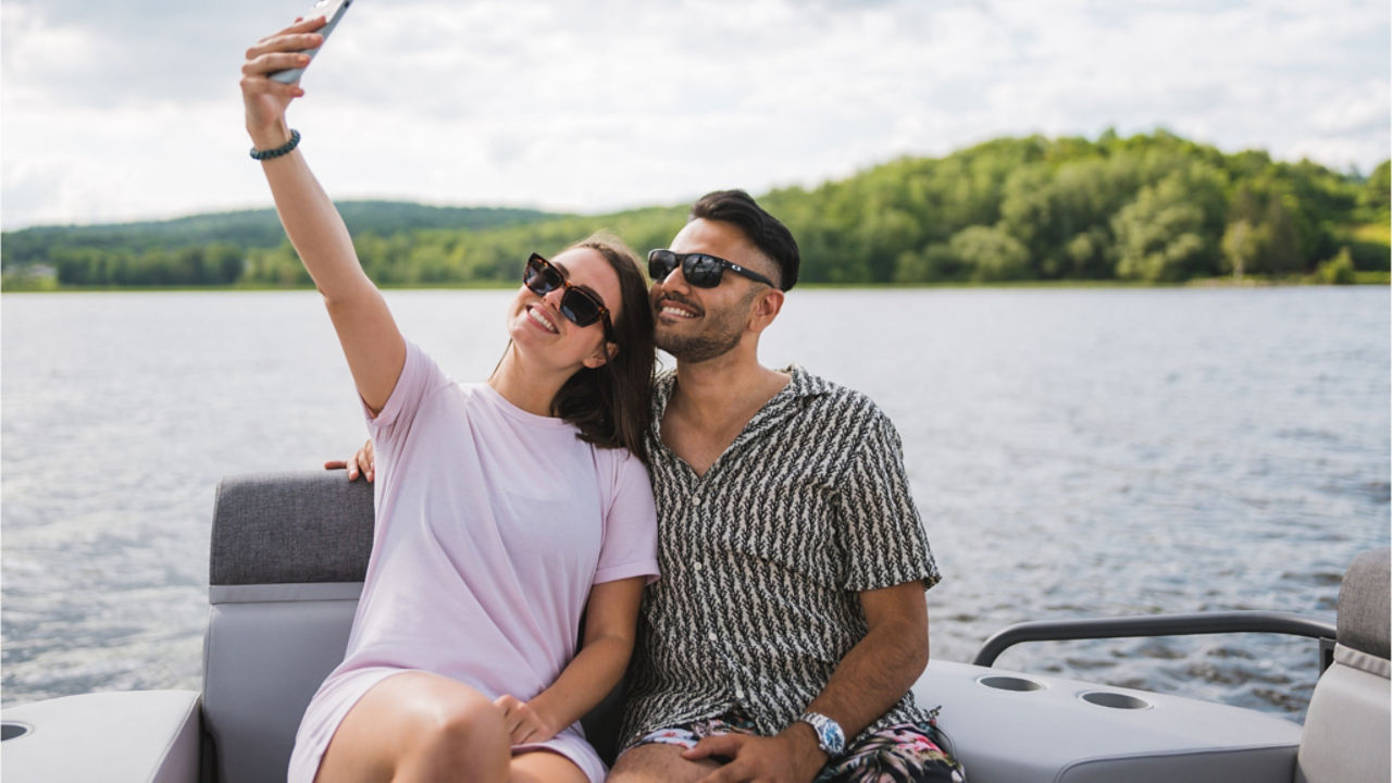 couple sharing a moment on a sea-doo switch