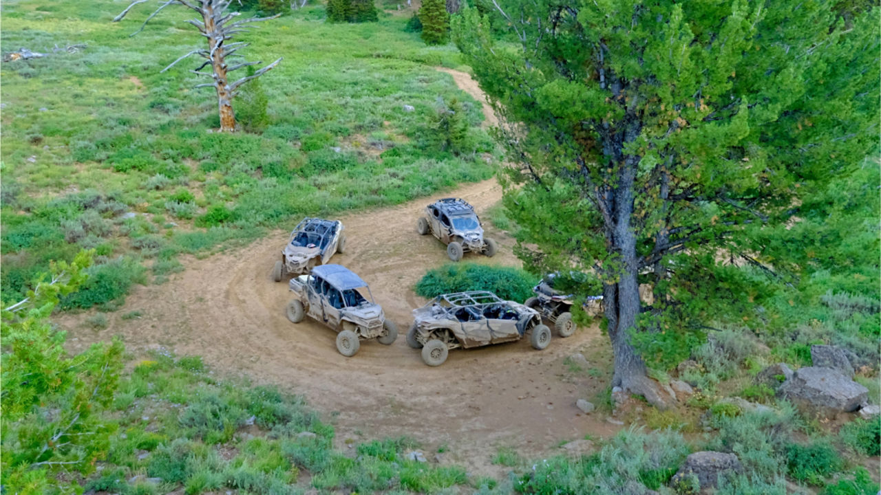 drone shot of Can-Am SxS
