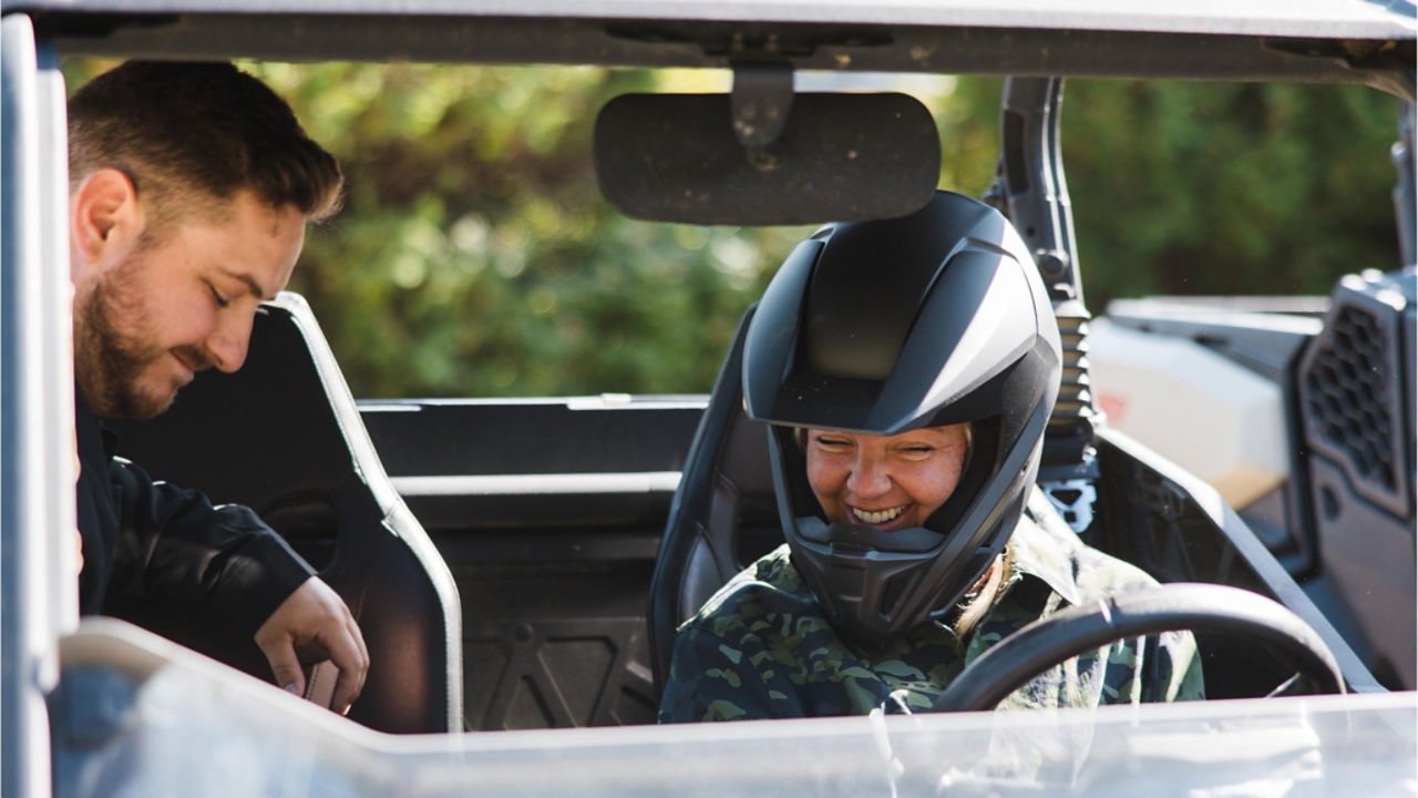 safety briefing on Can Am Maverick